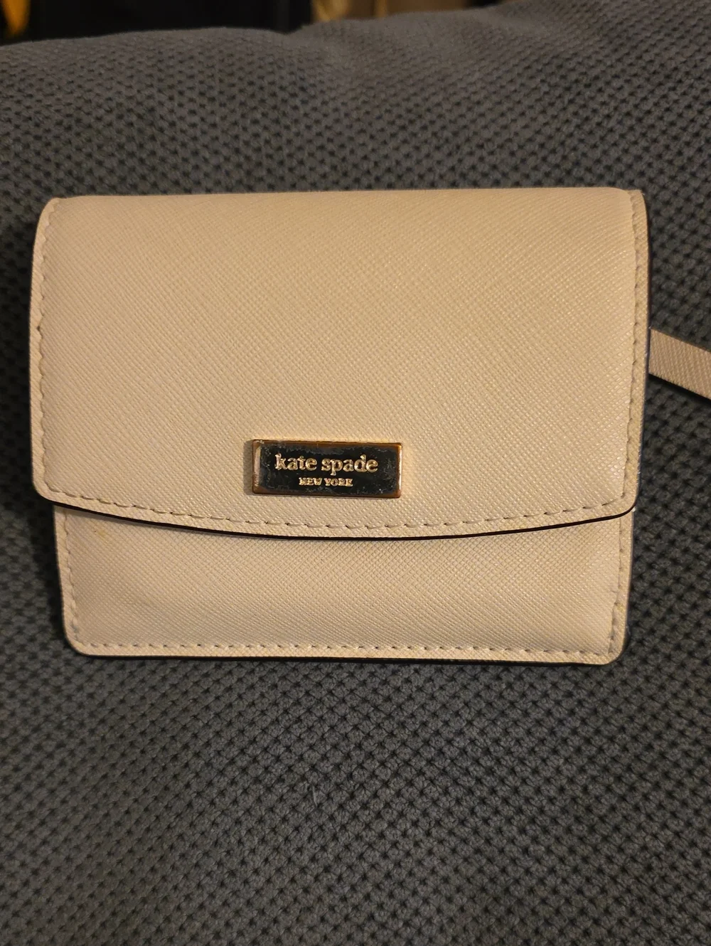 Kate Spade New York Cream Leather Small Crossbody Wallet